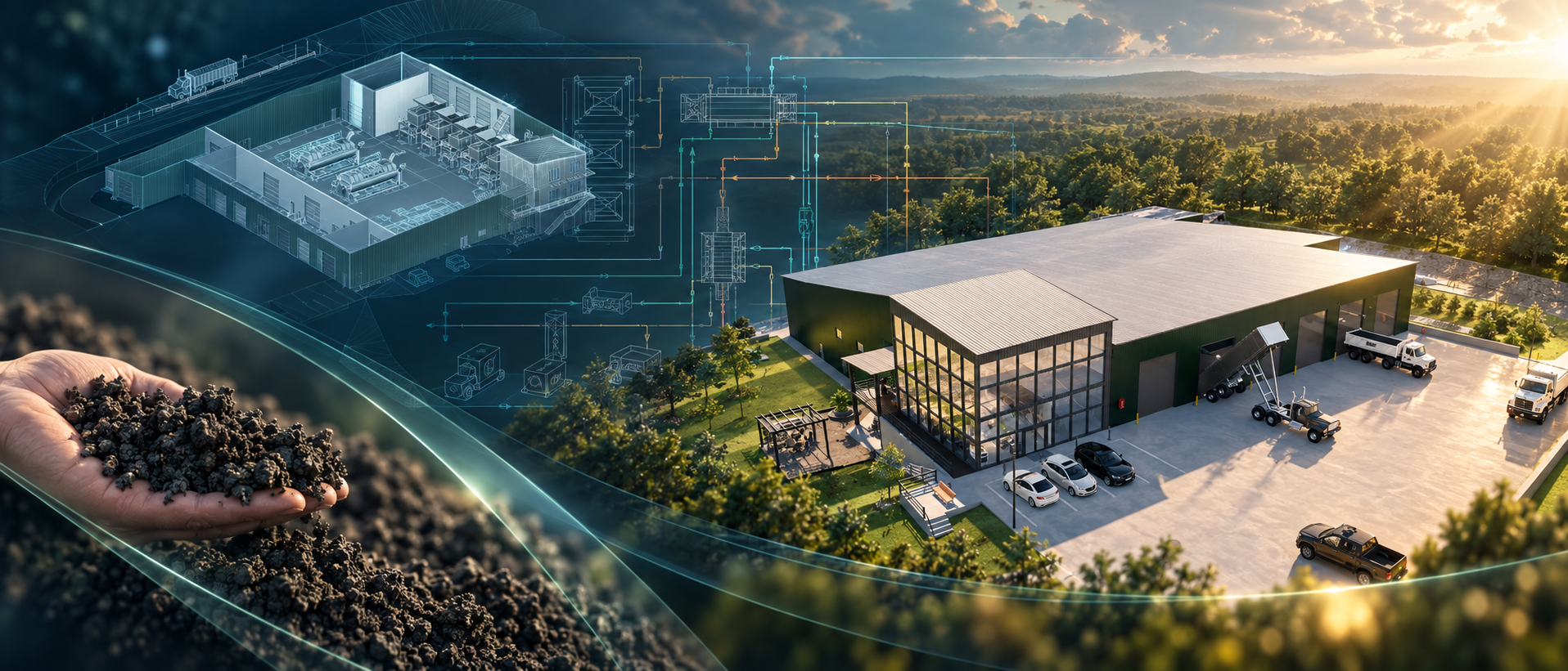 Concept rendering of a regional biosolids processing campus.