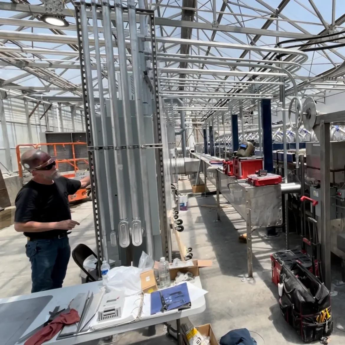 Thermal drying equipment and on-site work at the Fayetteville, Arkansas, facility.