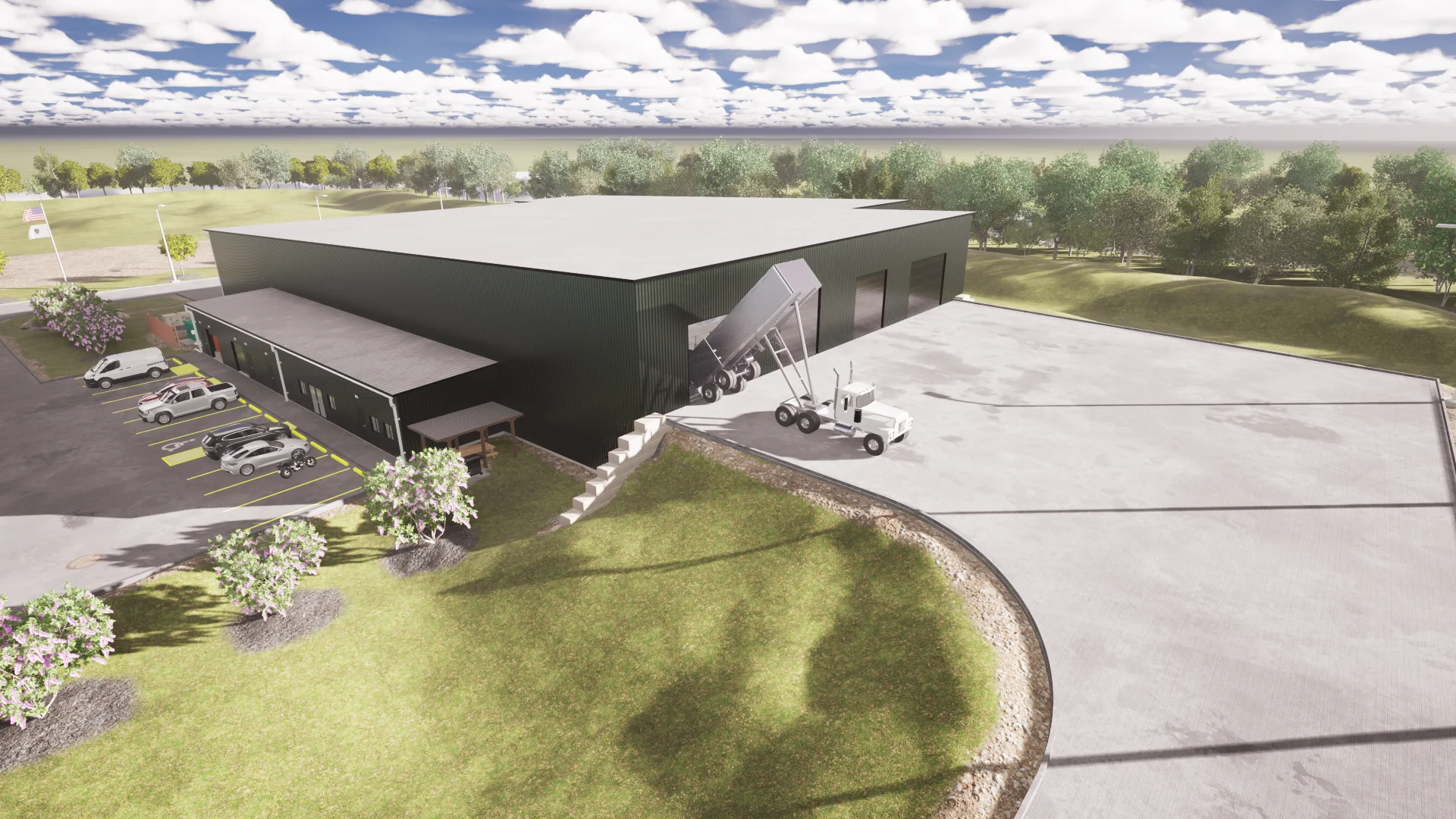 Rendering of a regional biosolids processing campus under construction.